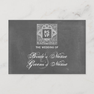 Chalkboard Geïnspireerd weddenschap RSVP Kaartje