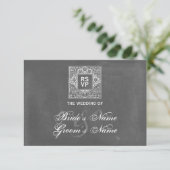 Chalkboard Geïnspireerd weddenschap RSVP Kaartje (Staand voorkant)