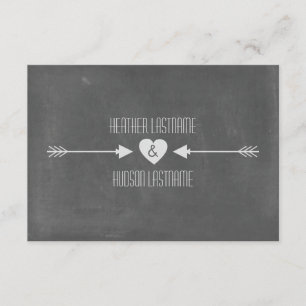 Chalkboard Geïnspireerd White Arrows Wedding R.S.V RSVP Kaartje