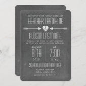 Chalkboard Geïnspireerde pijlen + Heart Rustic Whi Kaart (Voorkant / Achterkant)