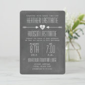 Chalkboard Geïnspireerde pijlen + Heart Rustic Whi Kaart (Staand voorkant)