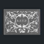 Chalkboard geïnspireerde Rozen bruiloft RSVP<br><div class="desc">Een trouwrsvp met een krijtbord geïnspireerd design met rozen.  Pas de tekst aan de achterzijde aan.</div>
