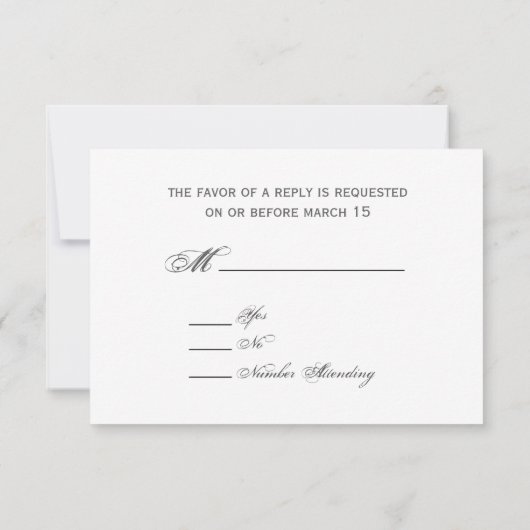 Chalkboard geïnspireerde Rozen bruiloft RSVP (Achterkant)