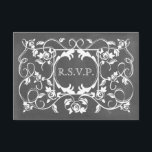 Chalkboard geïnspireerde Rozen bruiloft RSVP Kaartje<br><div class="desc">Een trouwrsvp met een krijtbord geïnspireerd design met rozen.  Pas de tekst aan de achterzijde aan.</div>