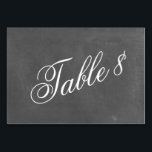 Chalkboard geïnspireerde trouwtafel nummer kaart<br><div class="desc">Een trouwtafel nummer plaats kaart met schuin script over een krijt geïnspireerde achtergrond.</div>