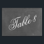 Chalkboard geïnspireerde trouwtafel nummer kaart<br><div class="desc">Een trouwtafel nummer plaats kaart met schuin script over een krijt geïnspireerde achtergrond.</div>