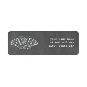 Chalkboard geïnspireerde vlinderAdresetiketten Etiket