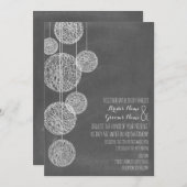 Chalkboard Geïnspireerde wijn Wereldbollen Wedding Kaart (Voorkant / Achterkant)