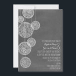 Chalkboard Geïnspireerde wijn Wereldbollen Wedding Kaart<br><div class="desc">Een eenvoudige trouwuitnodiging met een illustratie van een groep van zeven wereldbollen linksboven.  Pas de tekst rechts aan.  Woorden zijn van bruid en brutaal "Samen met hun families".  Achtergrond is het karton geïnspireerd.</div>