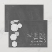 Chalkboard geïnspireerde witte patronen bespaart d save the date (Voorkant / Achterkant)