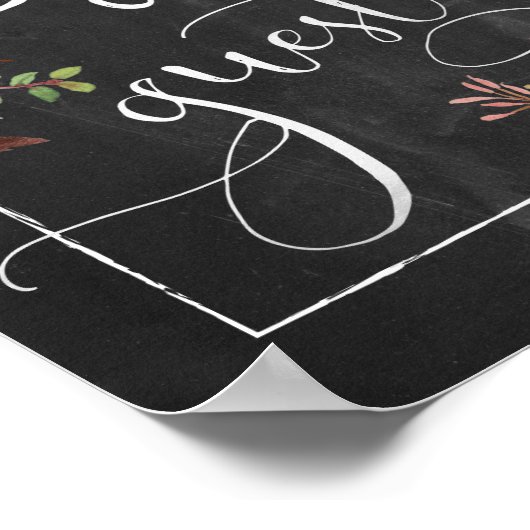 Chalkboard Gelieve ons Guestbook-Poster te onderte Poster (Hoek)
