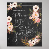 Chalkboard Gelieve ons Guestbook-Poster te onderte Poster (Voorkant)