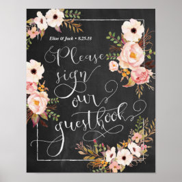 Chalkboard Gelieve ons Guestbook-Poster te onderte Poster