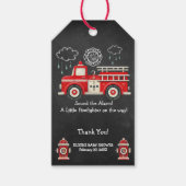 Chalkboard Geluid het alarm! Baby shower van een b Cadeaulabel (Voorkant)