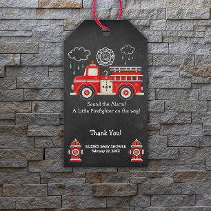 Chalkboard Geluid het alarm! Baby shower van een b Cadeaulabel
