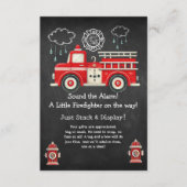 Chalkboard Geluid het alarm! Baby shower van een b Informatiekaartje (Voorkant)