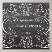 Chalkboard gelukkig ooit na het Poster van de brui (Voorkant)