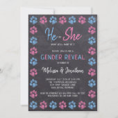 Chalkboard Gender onthult Paw Prins Blauw Roze Kaart (Voorkant)