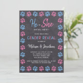 Chalkboard Gender onthult Paw Prins Blauw Roze Kaart (Staand voorkant)