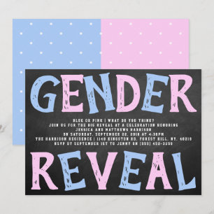 Chalkboard Gender Rekalmeerfeest! Baby Shower Kaart