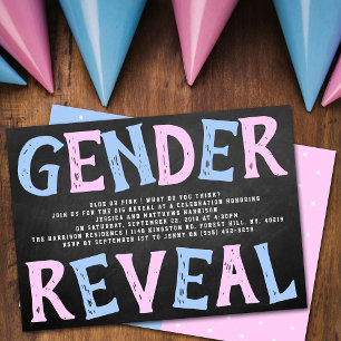Chalkboard Gender Rekalmeerfeest! Baby Shower Kaart
