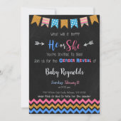 Chalkboard Gender Reopenbaart Uitnodiging (Voorkant)