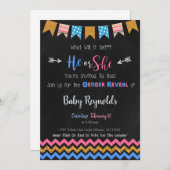 Chalkboard Gender Reopenbaart Uitnodiging (Voorkant / Achterkant)