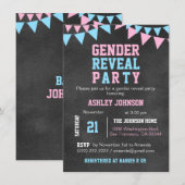 Chalkboard GENDER REVEAL PARTY Baby shower Kaart (Voorkant / Achterkant)