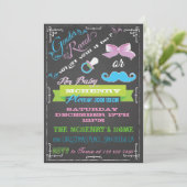Chalkboard Gender Reveal Party Uitnodigingen (Staand voorkant)