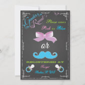 Chalkboard Gender Reveal Party Uitnodigingen (Achterkant)