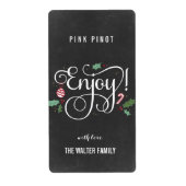 Chalkboard geniet van kerstwijn-flessenlabels etiket (Voorkant)