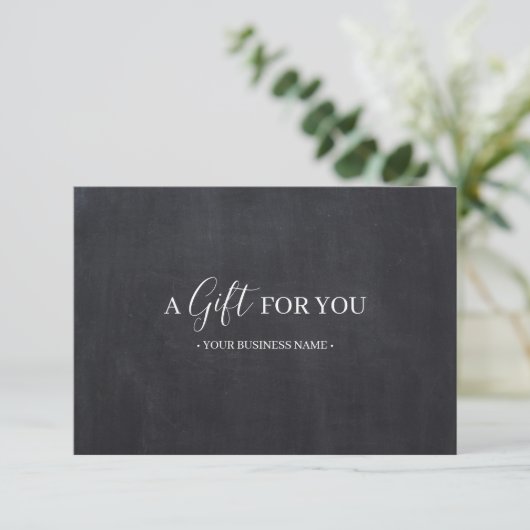 Chalkboard Gepersonaliseerd Cadeaubon (Staand voorkant)