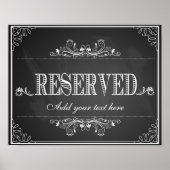 Chalkboard, gepersonaliseerd gereserveerde tekenaf poster (Voorkant)