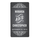 Chalkboard gepersonaliseerde huwelijksgunst labels (Voorkant)