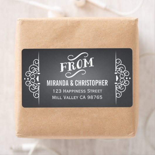 Chalkboard gepersonaliseerde retour adreslabels etiket (Insitu)
