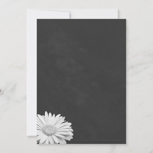 Chalkboard Gerbera Floral Wedding Invites Kaart (Achterkant)