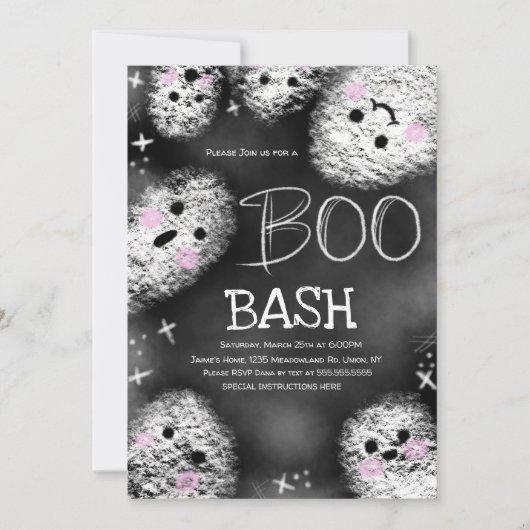 Chalkboard Ghost Boo Costume Halloween Birthday Kaart (Voorkant)