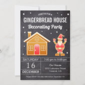 Chalkboard Gingerbrood House Decorting Party Kaart (Voorkant)
