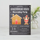 Chalkboard Gingerbrood House Decorting Party Kaart (Staand voorkant)