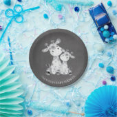 Chalkboard Giraffe Meisjes Baby shower 7" Bord (Feest)