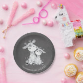 Chalkboard Giraffe Meisjes Baby shower 7" Bord (Feest)