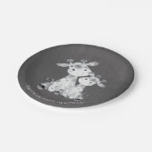 Chalkboard Giraffe Meisjes Baby shower 7" Bord (Gekanteld)