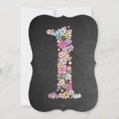 Chalkboard Girls Floral 1st Birthday Party Invite Kaart (Achterkant)