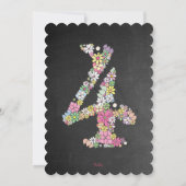 Chalkboard Girls Floral 4th Birthday Party Kaart (Achterkant)