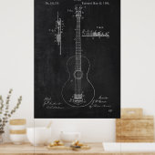 Chalkboard gitaar patent poster (Keuken)