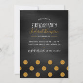 Chalkboard glitter confetti Birthday Adult Party Kaart (Voorkant)