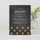 Chalkboard glitter confetti Birthday Adult Party Kaart (Staand voorkant)
