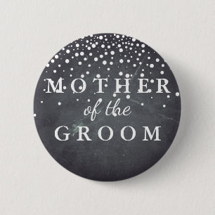Chalkboard Glitter Moeder van het Groom Wedding Ronde Button 5,7 Cm