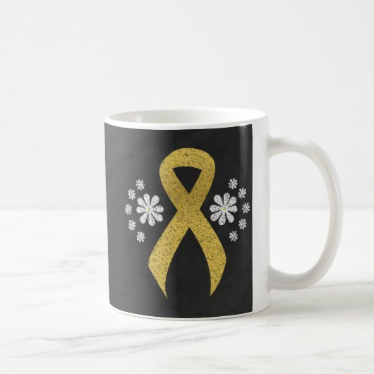 Chalkboard Gold Awareness Ribbon Koffiemok (Rechts)