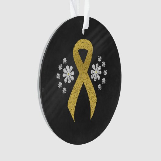 Chalkboard Gold Awareness Ribbon Ornament (voorkant)